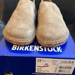 Birkenstock Callan Suede Slip-on, EU 39, US 8 womens 6 mens, Taupe, New in box